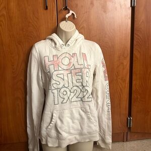 Hollister White Hoodie with Graphic Print